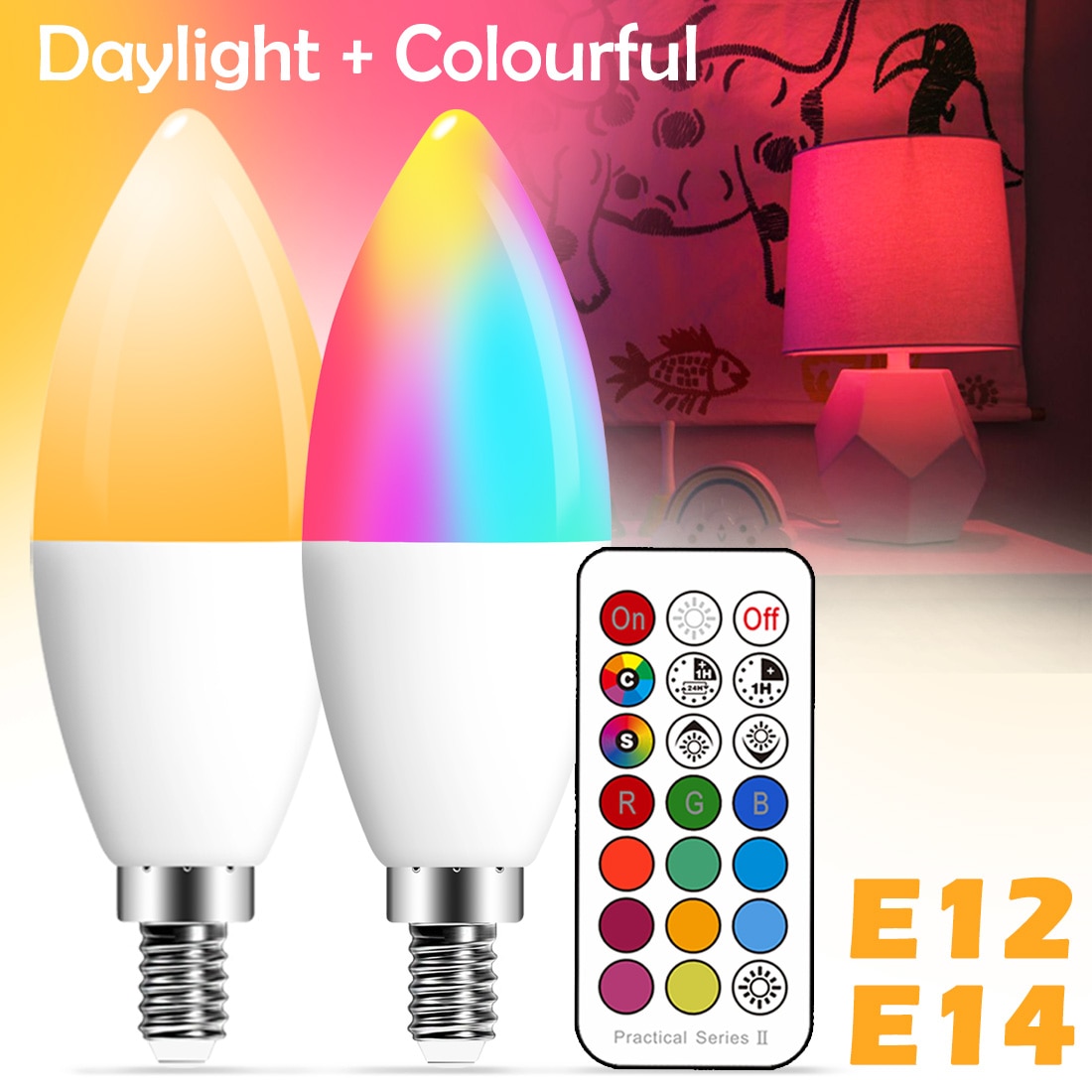 E14 LED Ʈ  ĵ ÷ ǳ ׿   RGB ..